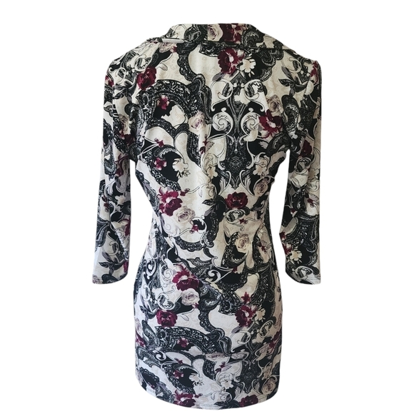 White House Black Market Floral Tunic Cowl Neck 3/4 Sleeve - Small - Picture 5 of 7